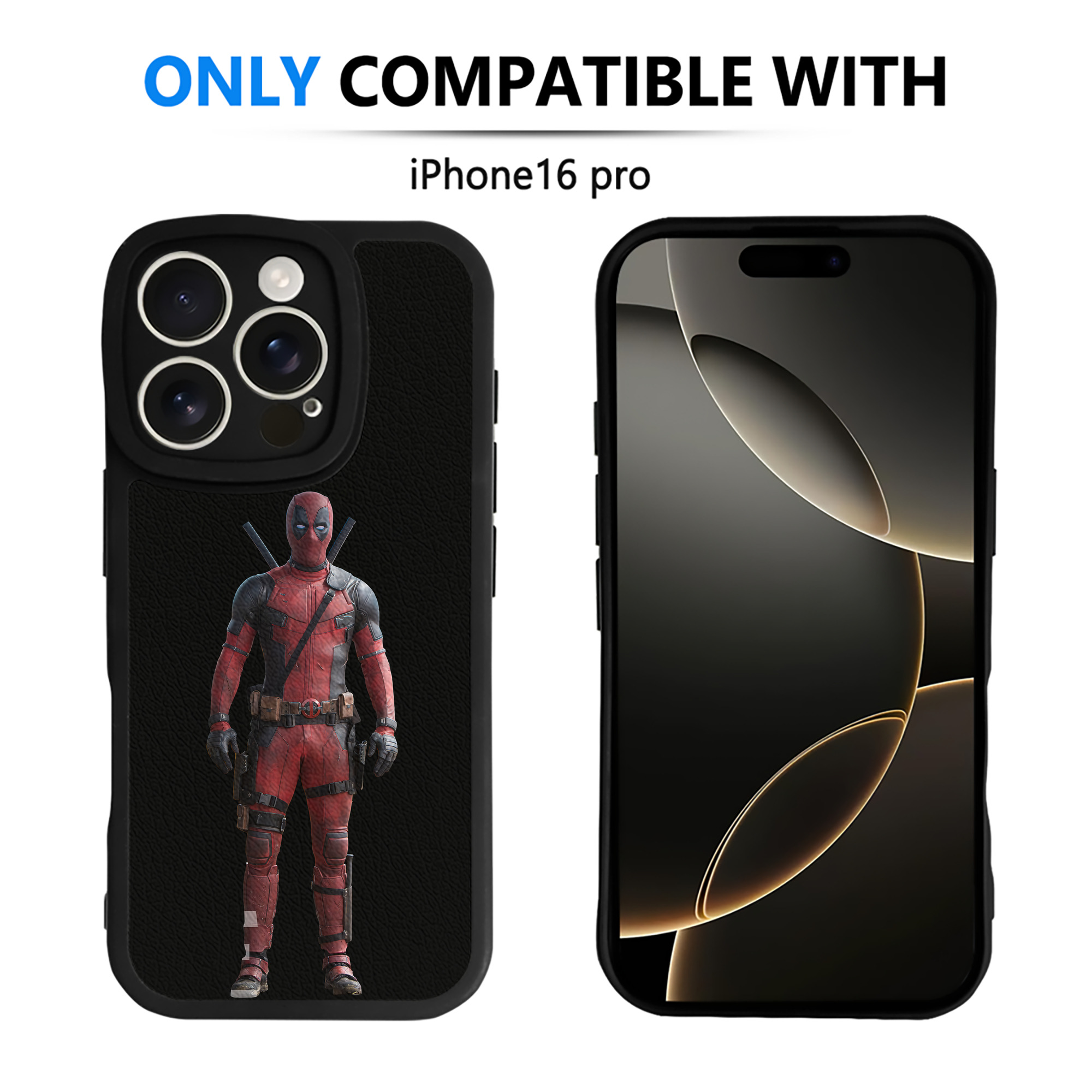 （画像用） Deadpool デッドプール 【iPhone 16シリーズ対応】シリコンスマホケース（レザー調） 材質：シリコン